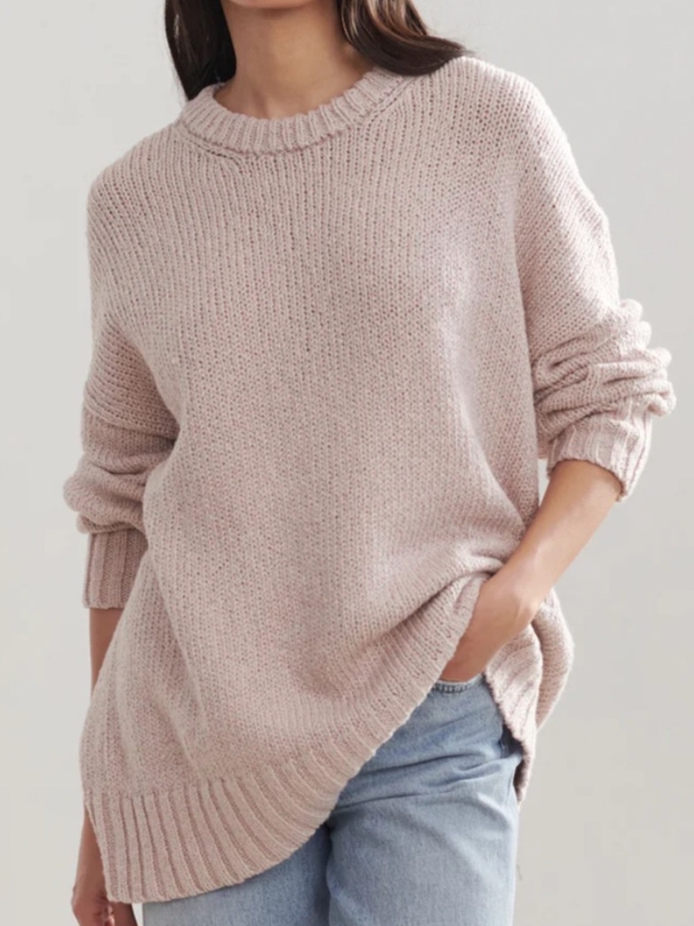 Jenni Kayne XXS Foster Cotton Sweater Pink Blush